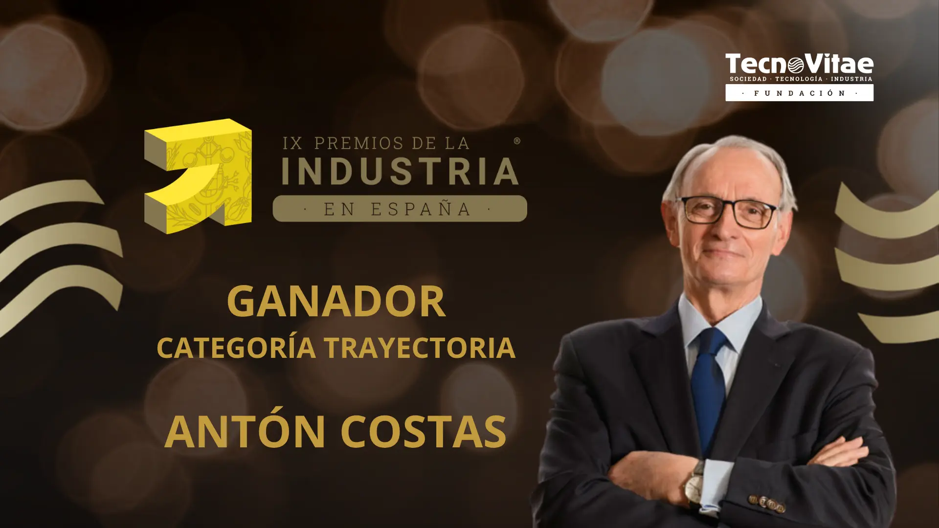 Antón Costas, presidente del CES, homenajeado en los IX Premios de la Industria en España por su «excelsa» trayectoria